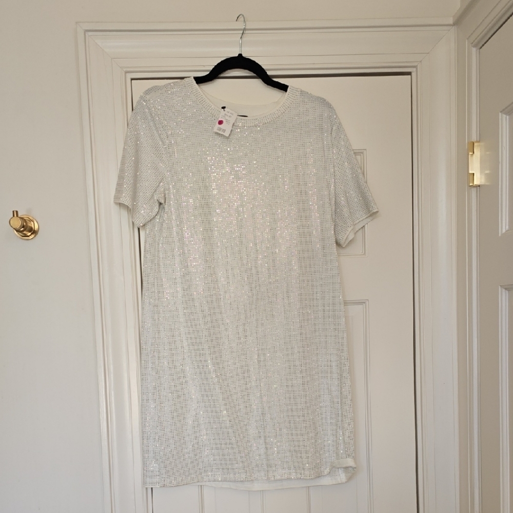 AKIRA White Sequin Mini Dress